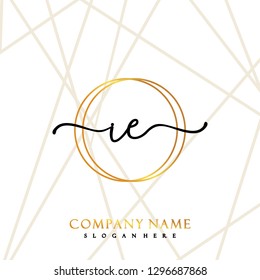 IE Initial Handwriting logo template vector