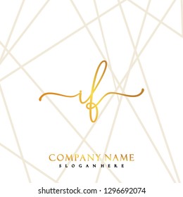 IF Initial Handwriting logo template vector