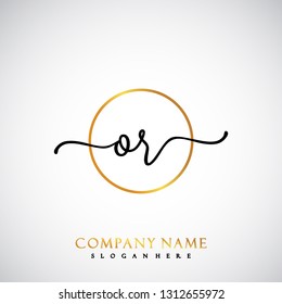 OR Initial Handwriting logo template vector