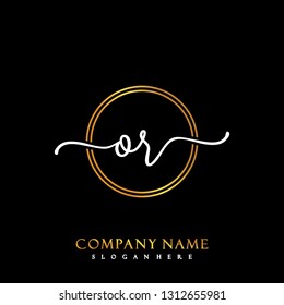 OR Initial Handwriting logo template vector