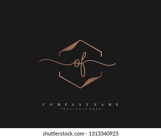 OF initial handwriting logo template vector