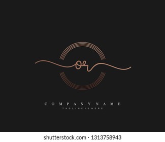  OR initial handwriting logo template vector