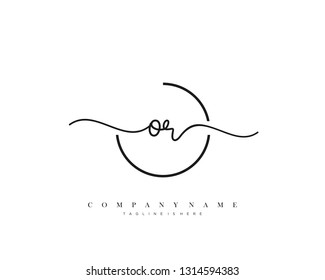 OR initial handwriting logo template vector