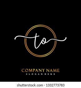 TO Initial Handwriting logo template vector