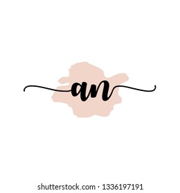 AN  Initial Handwriting logo template vector