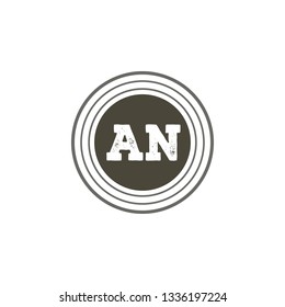 AN  Initial Handwriting logo template vector