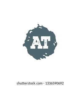 AT  Initial Handwriting logo template vector