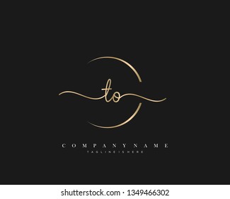 TO initial handwriting logo template vector