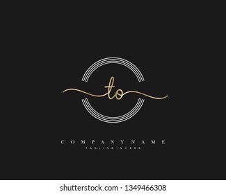 TO initial handwriting logo template vector