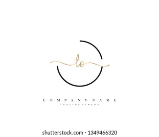TO initial handwriting logo template vector