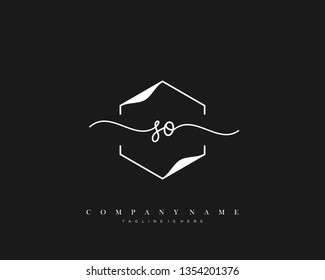 SO initial handwriting logo template vector