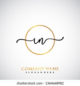 IN Initial Handwriting logo template vector