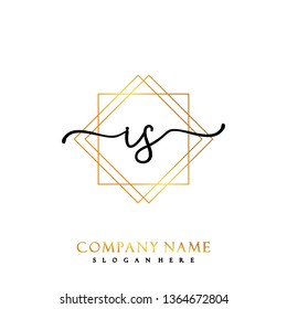 IS Initial Handwriting logo template vector