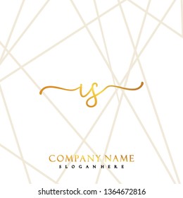 IS Initial Handwriting logo template vector