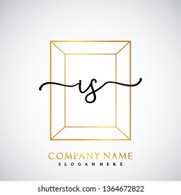 IS Initial Handwriting logo template vector