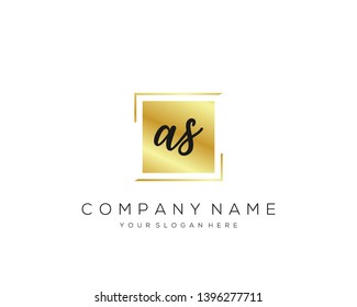 AS Initial handwriting logo template vector.