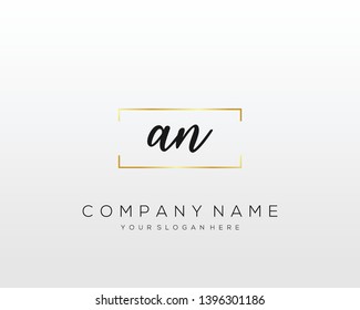 AN Initial handwriting logo template vector.