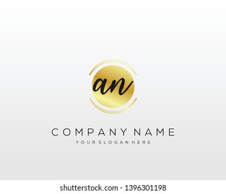 AN Initial handwriting logo template vector.
