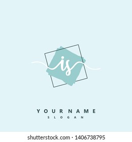 Initial IS handwriting logo template vector