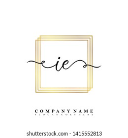 Initial IE handwriting logo template vector