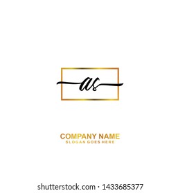 AS Initial handwriting logo template vector