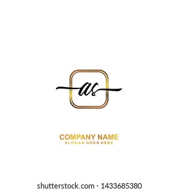 AS Initial handwriting logo template vector
