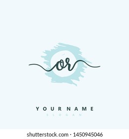 Initial OR handwriting logo template vector