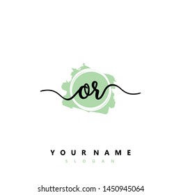 Initial OR handwriting logo template vector