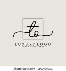 TO Initial handwriting logo template vector
