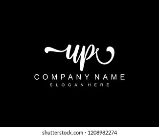 Initial UP handwriting logo vector