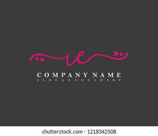 IE Initial handwriting logo vector