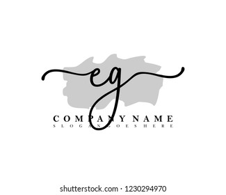 EG Initial handwriting logo vector