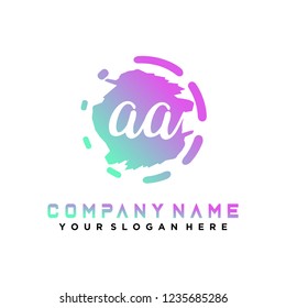  A A Initial handwriting logo vector