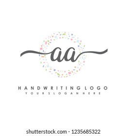  A A Initial handwriting logo vector