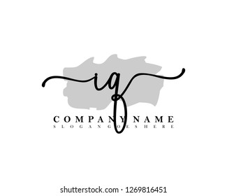 I Initial handwriting logo vector