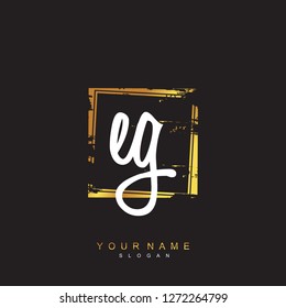 Initial EG handwriting logo vector