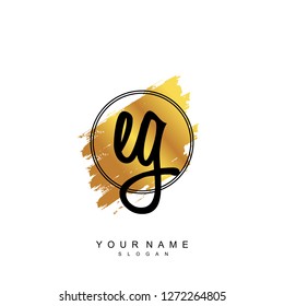Initial EG handwriting logo vector