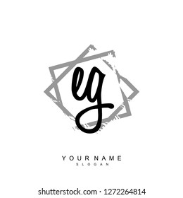 Initial EG handwriting logo vector