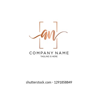 AN initial handwriting logo vector