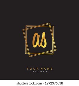 Initial AS handwriting logo vector