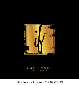 Initial IF handwriting logo vector