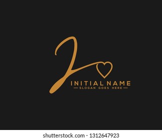 I Initial Handwriting Logo Vector