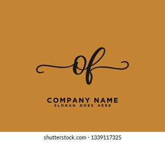 OF Initial Handwriting Logo Vector