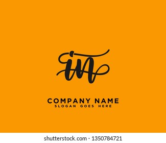 IN Initial Handwriting Logo Vector