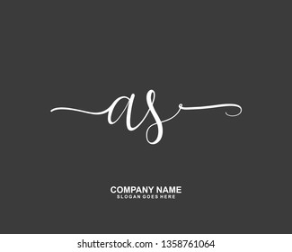 AS Initial handwriting logo vector