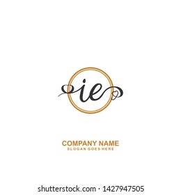 IE Initial handwriting logo vector