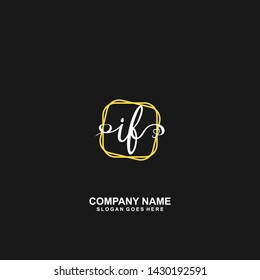 IF Initial handwriting logo vector