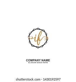 IF Initial handwriting logo vector