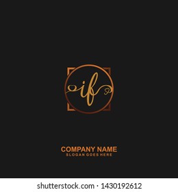 IF Initial handwriting logo vector