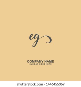 EG Initial handwriting logo vector